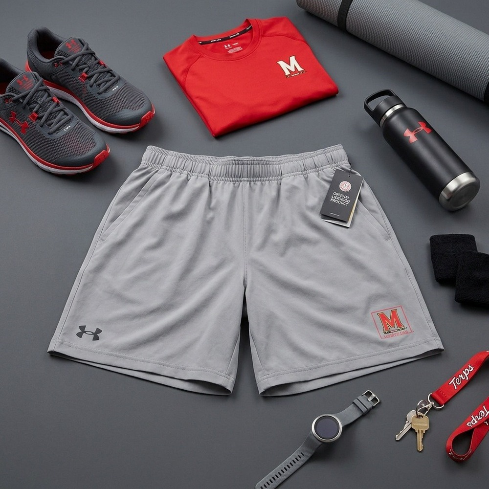 Under Armour Maryland Terrapins Gray Active Shorts XL UM1507914 6014984-039